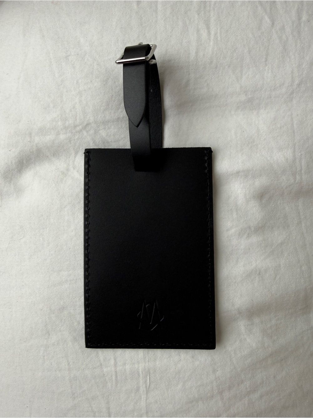 RIMOWA Black Leather Luggage Tag with Silver Buckle - Picture 2 of 2
